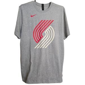 Nike NBA Portland Trail Blazers Short Sleeve T-Shirt Men's Large Gray w Logo #NW